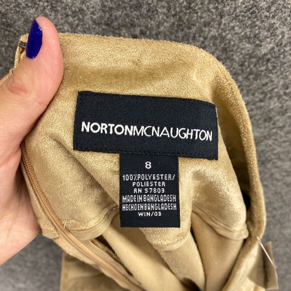 New Norton McNaughton Skirt Women 8 Beige A-Line Maxi Zipper Mid Rise Casual - Picture 9 of 10